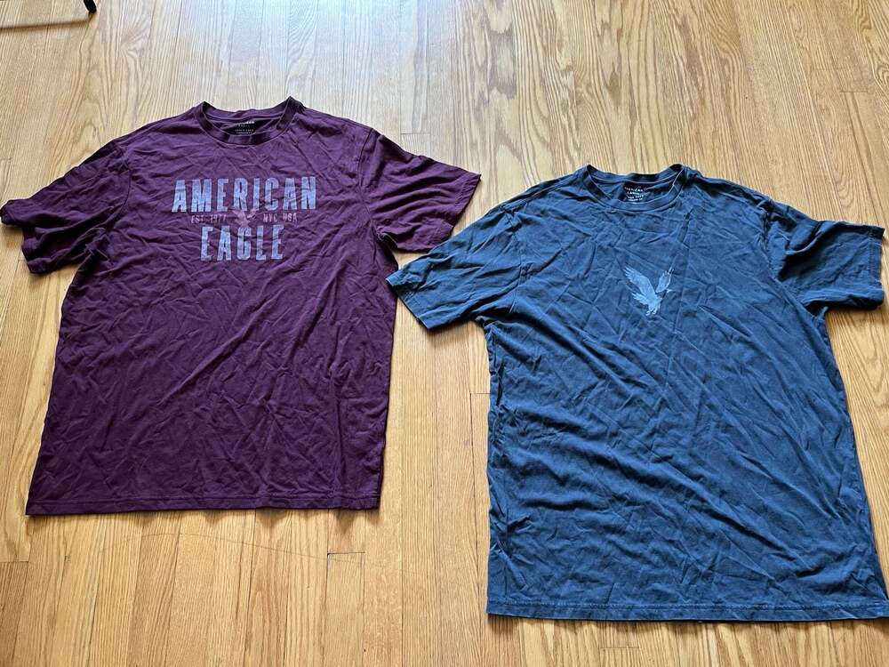 American Eagle Super Soft Standard Fit Graphic T-Shirts Lot of 2 Size XLT